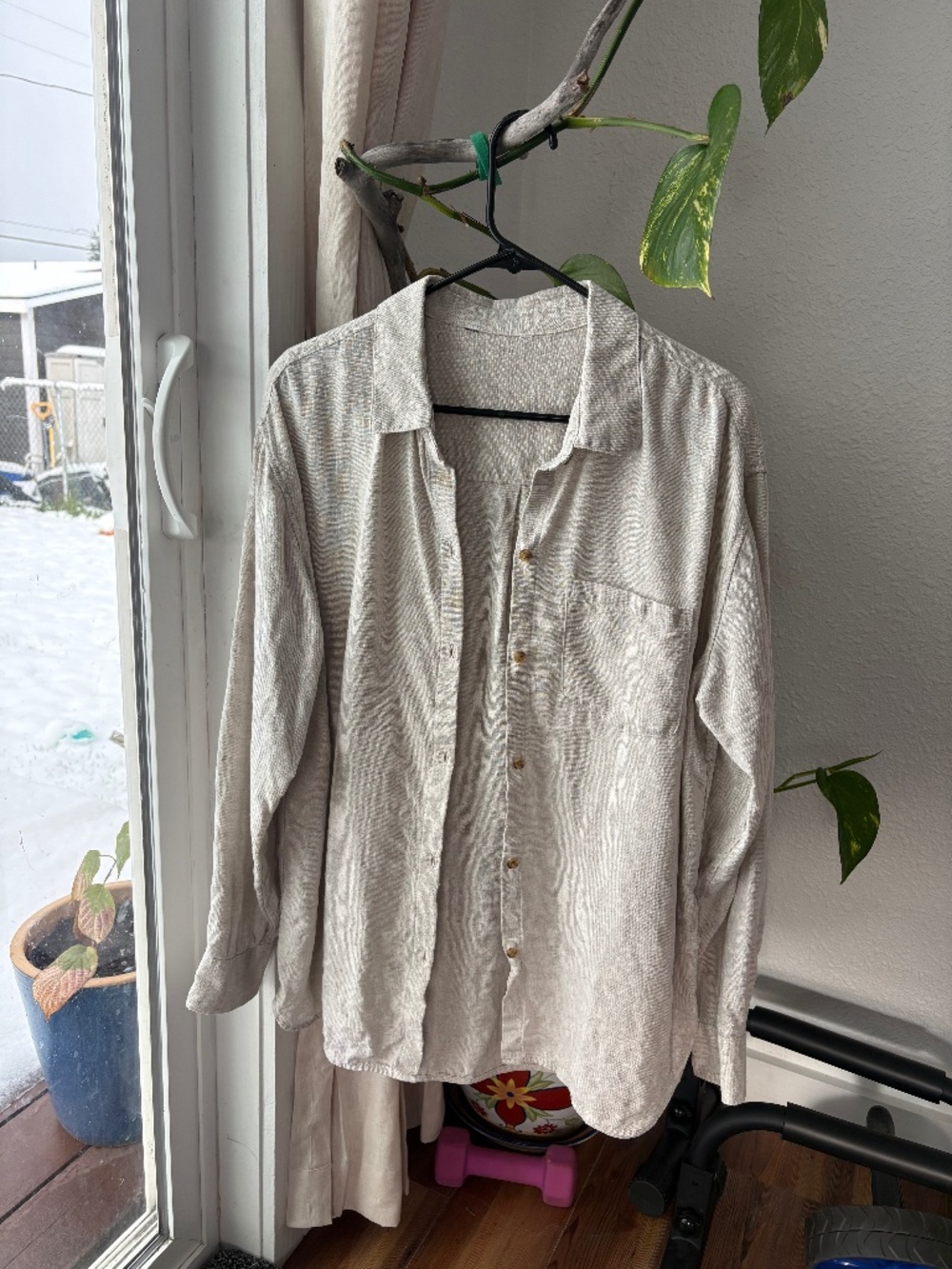 Athleta Linen Shirt Large